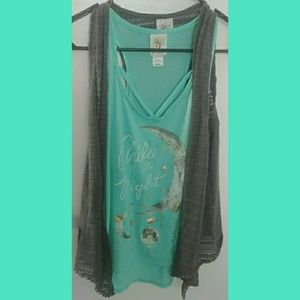 Two-piece top and vest